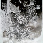 Souvenir, Jumièges, crayons et encre, 25x32cm,2013