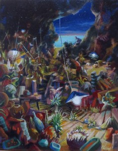 Cueva de noche, huile sur toile , 41x33cm 2017