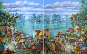 Diptyque "Pourquoi pas",A , huile sur toile, 2 X 92X 73cm, janvier 2017