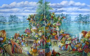 Diptyque " pourquoi pas",B , huile sur toile, 2
