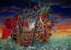 Pique nique, huile sur toile, 116 x 81 cm, dec15